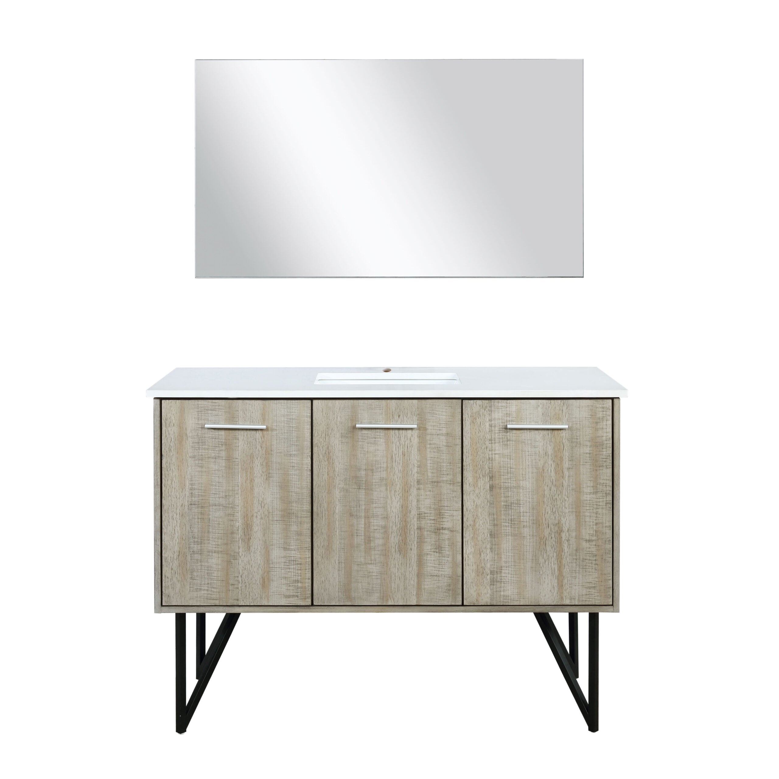 Lexora Lancy 48 in W x 20 in D Rustic Acacia Bath Vanity and White Quartz Top