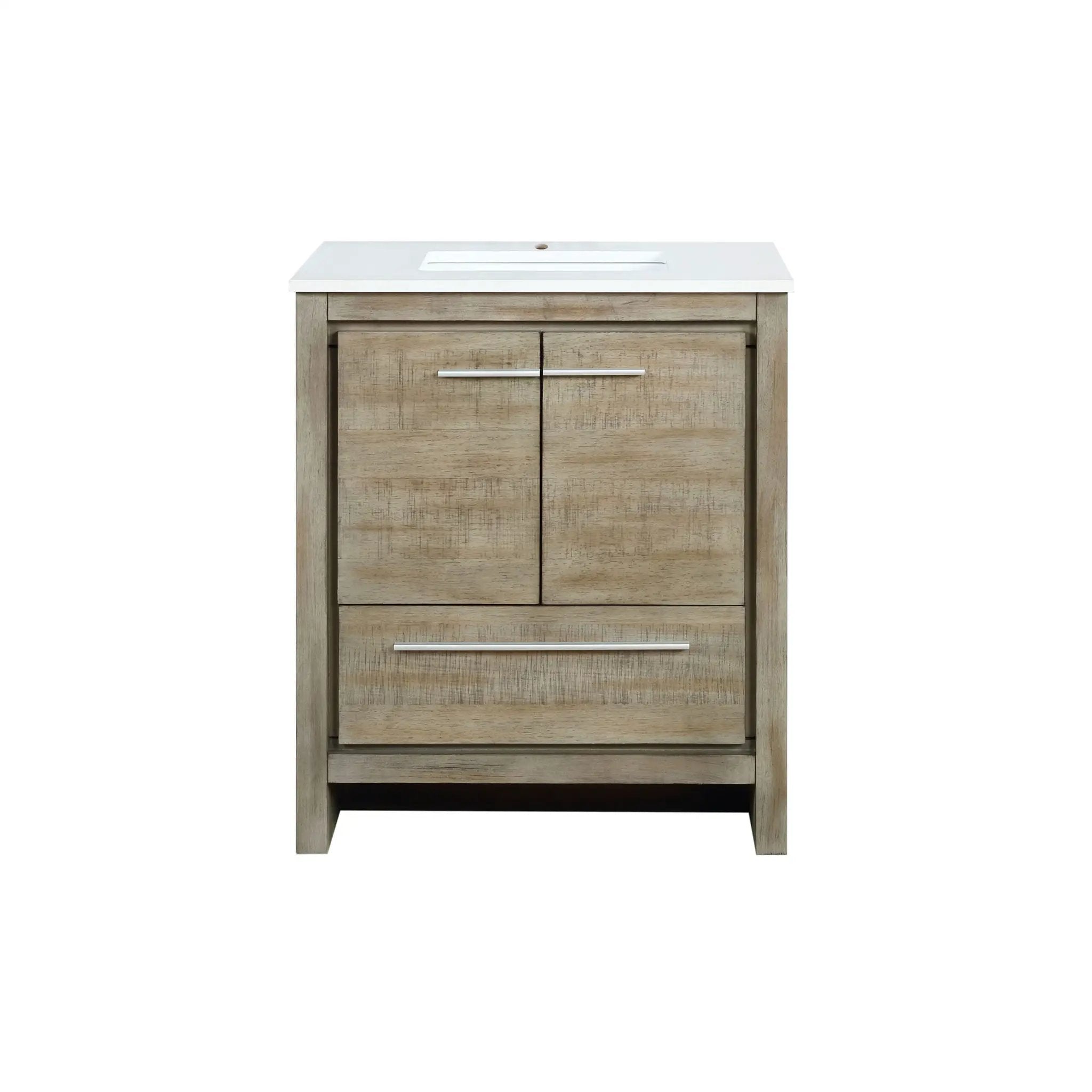 Lexora Lafarre 30 in W x 20 in D Rustic Acacia Bath Vanity and White Quartz Top by Lexora