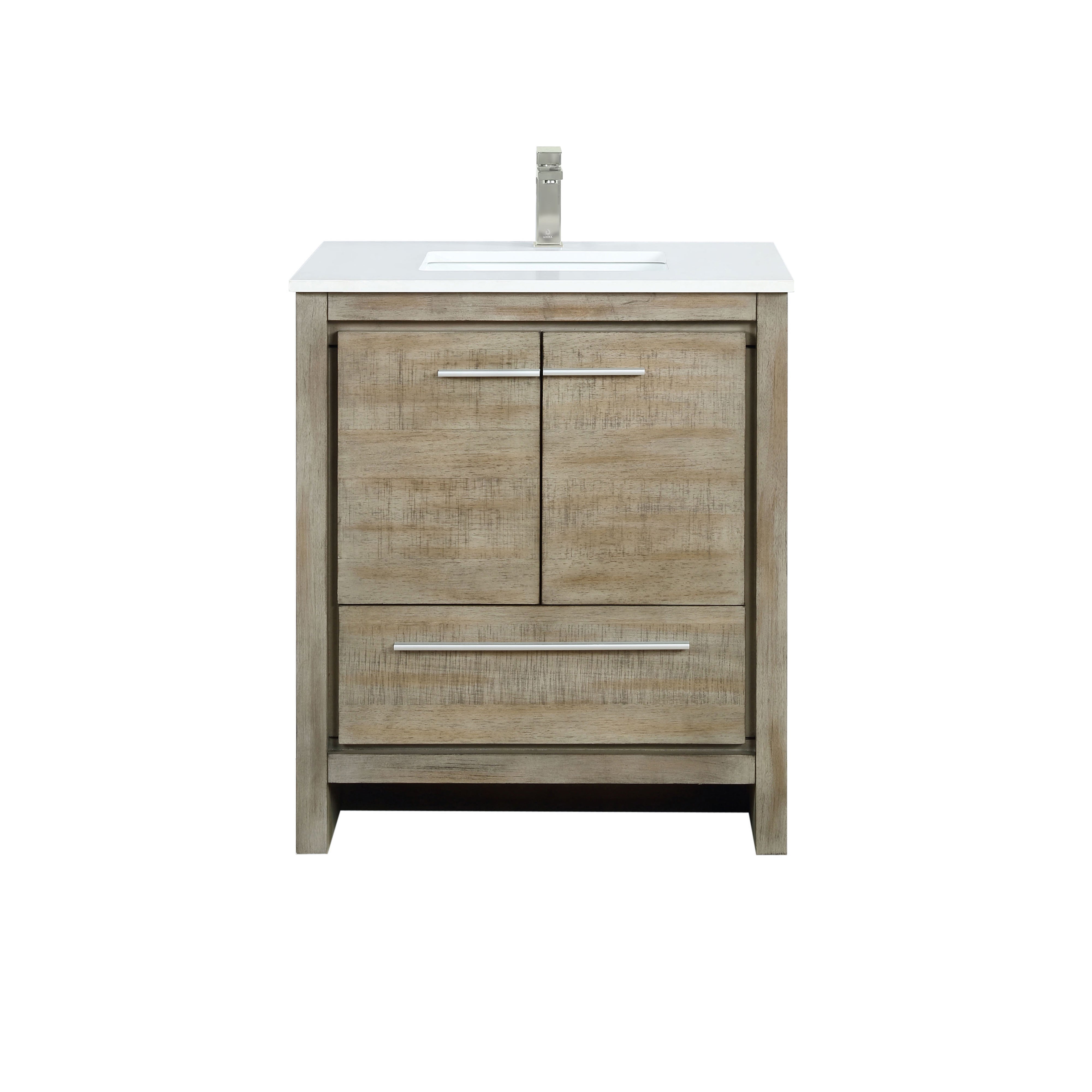 Lexora Lafarre 30 in W x 20 in D Rustic Acacia Bath Vanity and White Quartz Top