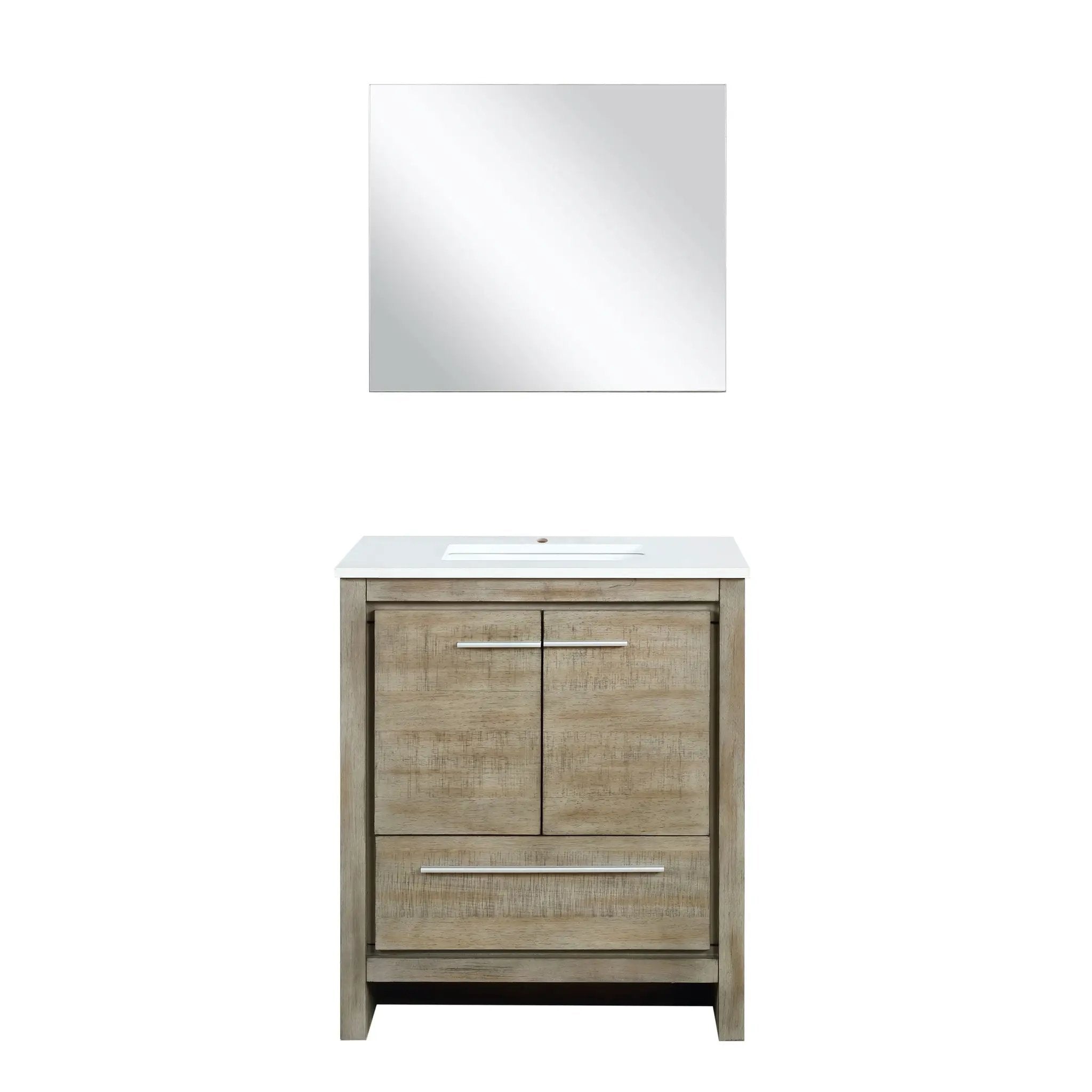 Lexora Lafarre 30 in W x 20 in D Rustic Acacia Bath Vanity and White Quartz Top by Lexora