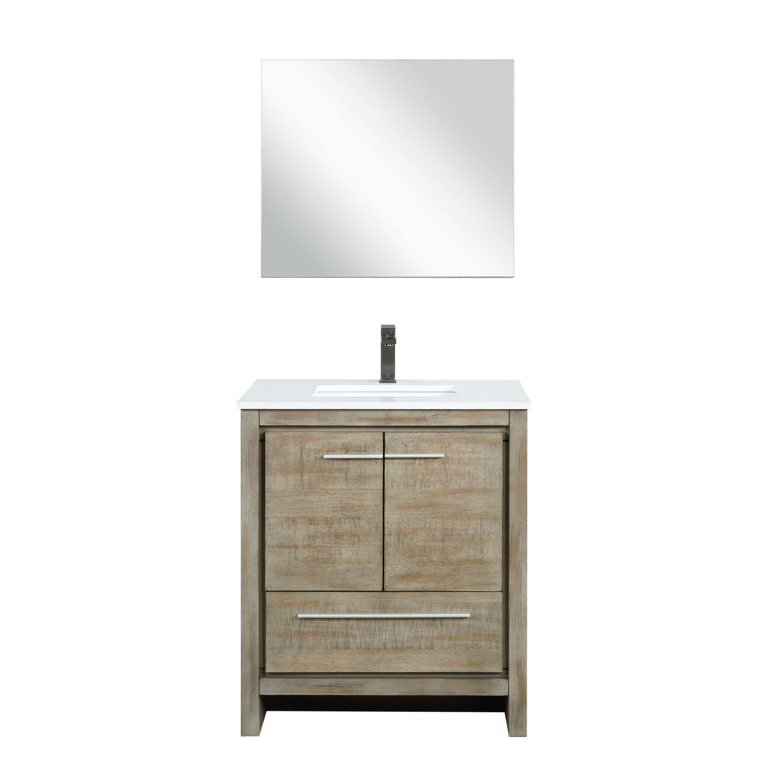Lexora Lafarre 30 in W x 20 in D Rustic Acacia Bath Vanity and White Quartz Top