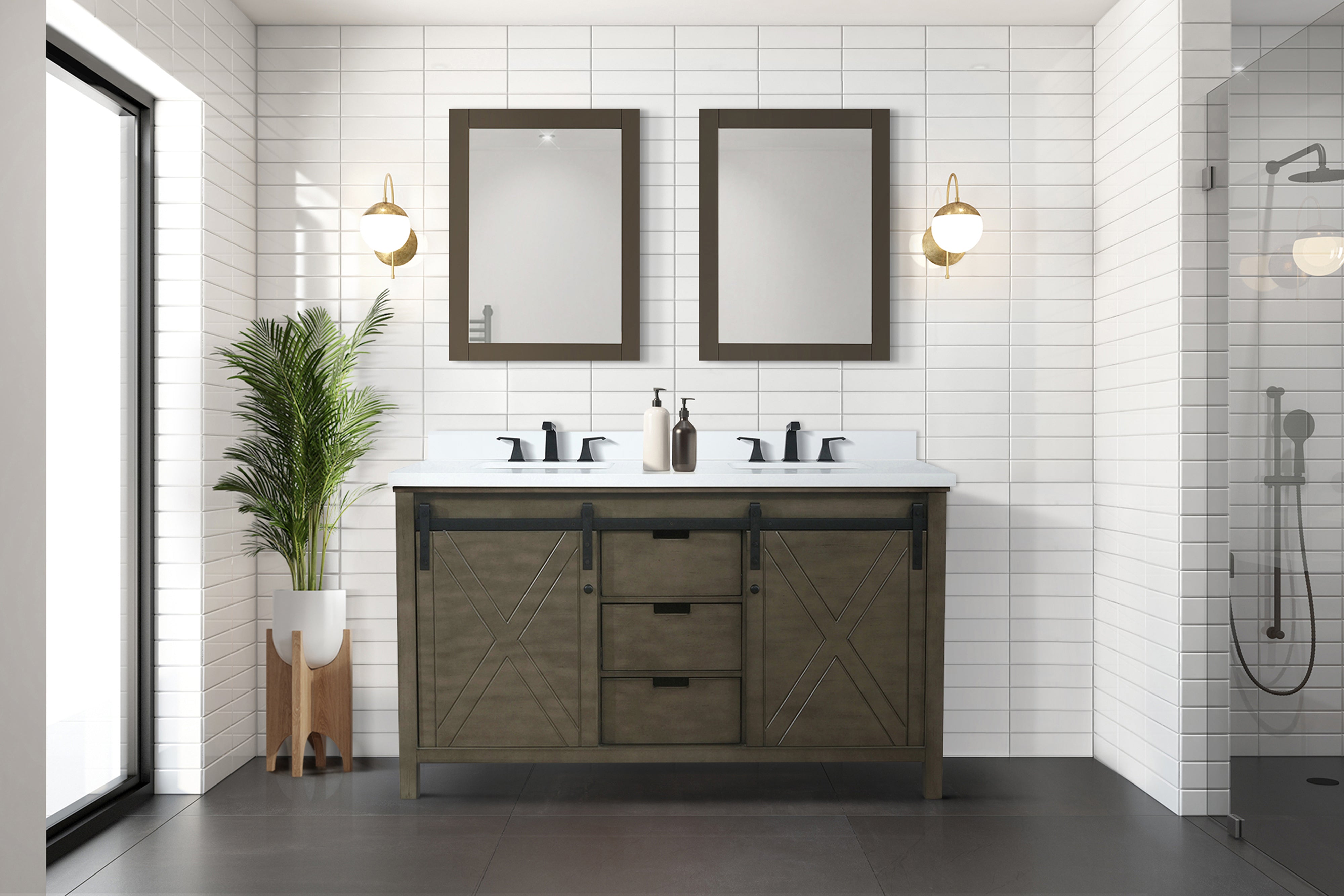 rustic brown vanity