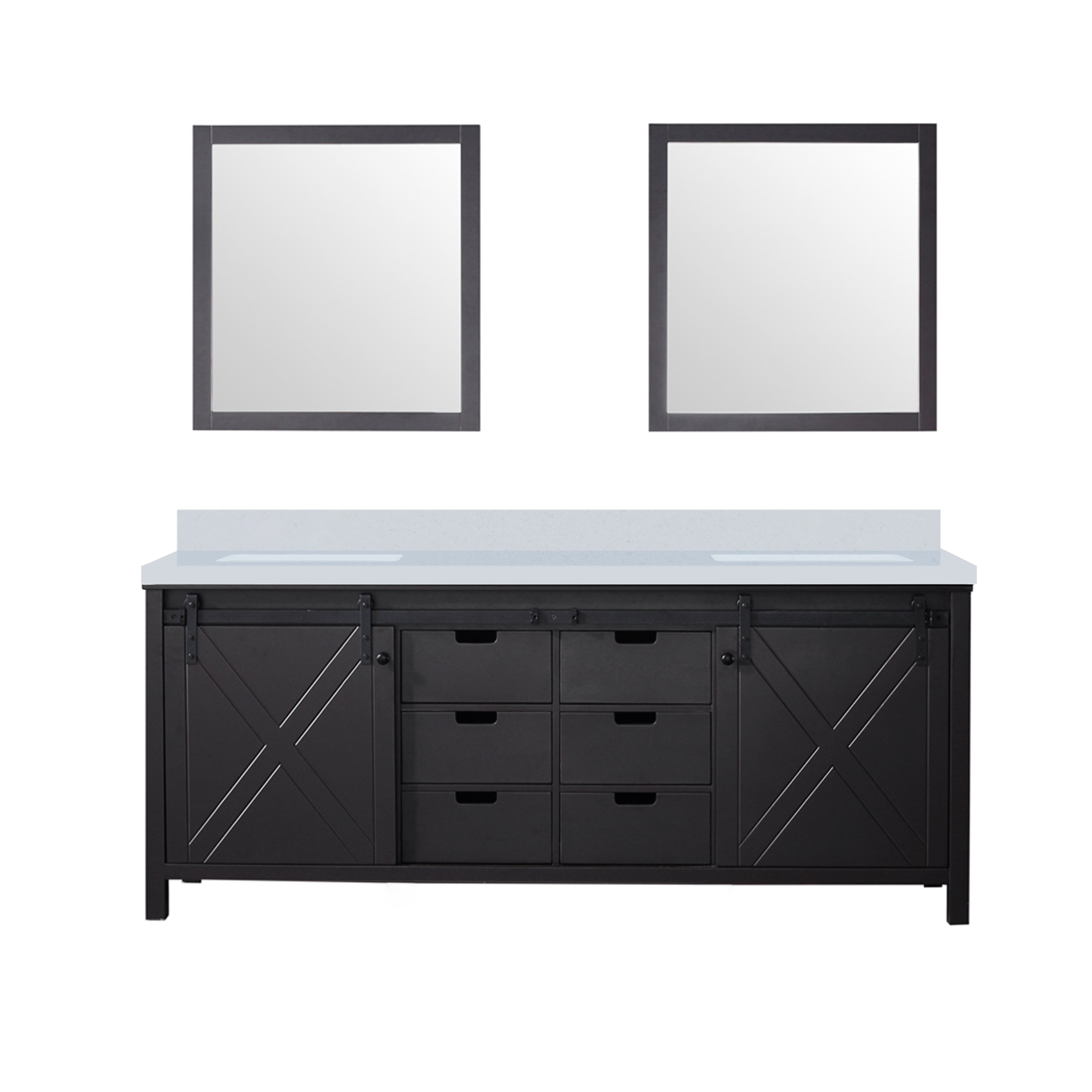 Lexora Marsyas 80 in W x 22 in D Double Bath Vanity