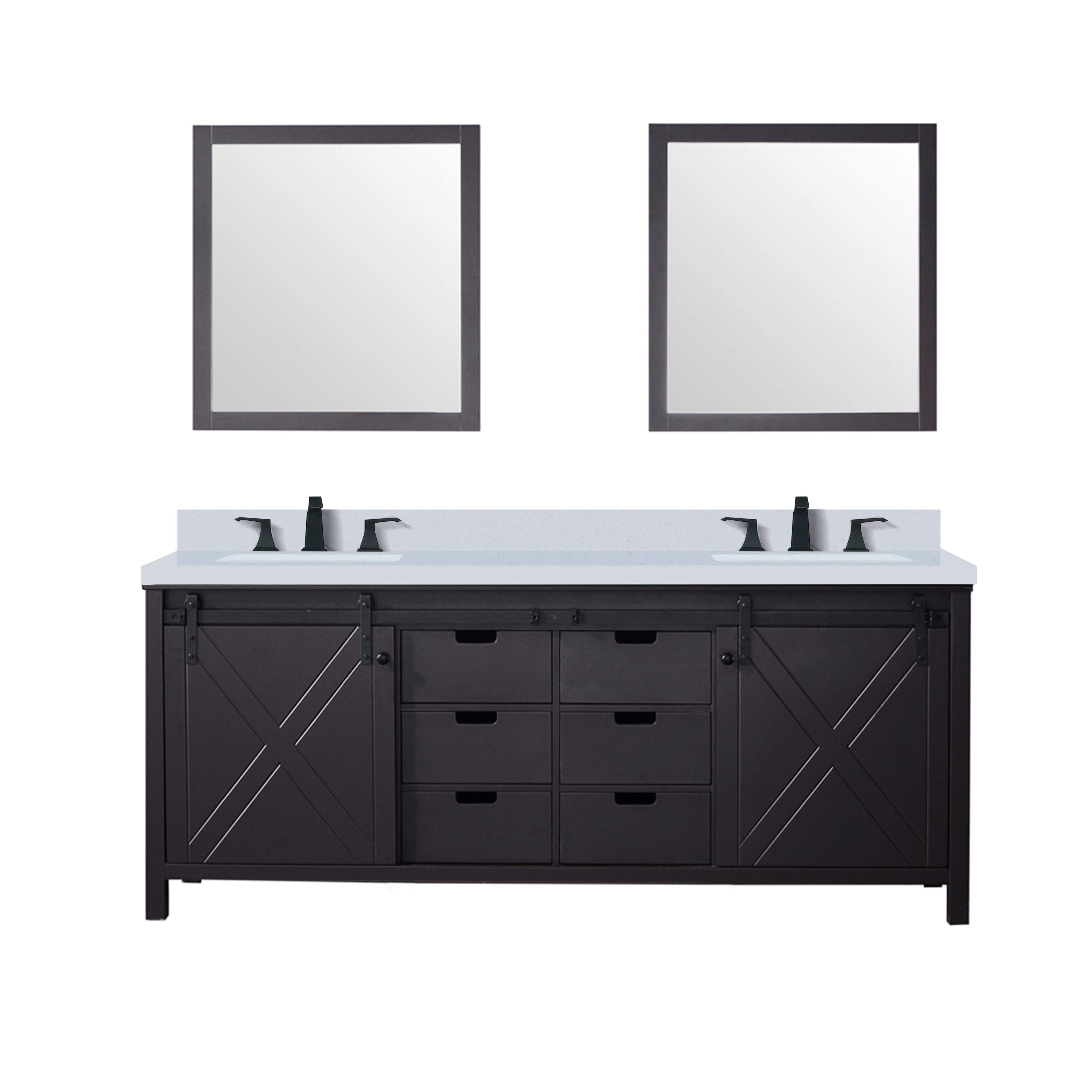Lexora Marsyas 80 in W x 22 in D Double Bath Vanity