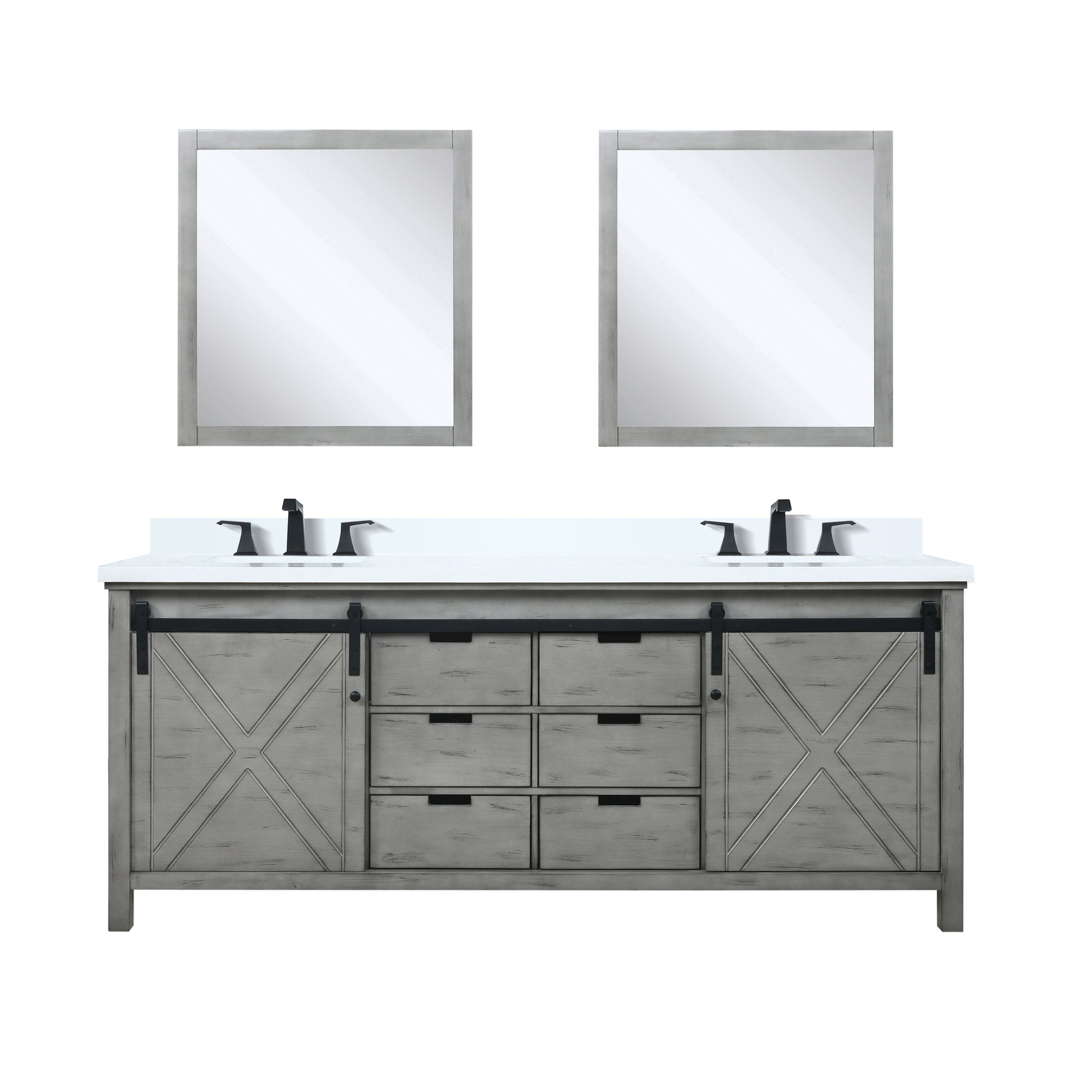 Lexora Marsyas 80 in W x 22 in D Double Bath Vanity