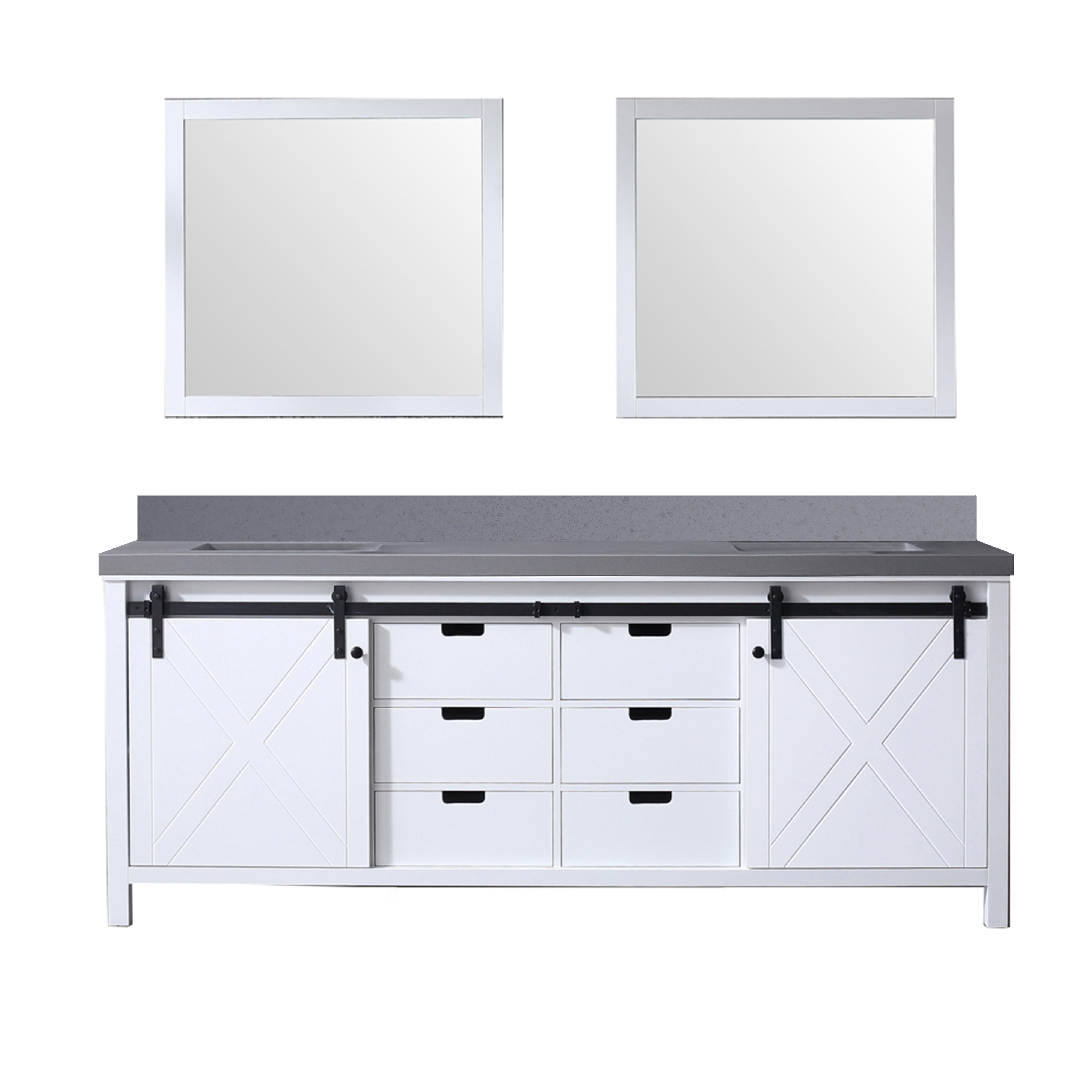 Lexora Marsyas 84 in W x 22 in D Double Bath Vanity