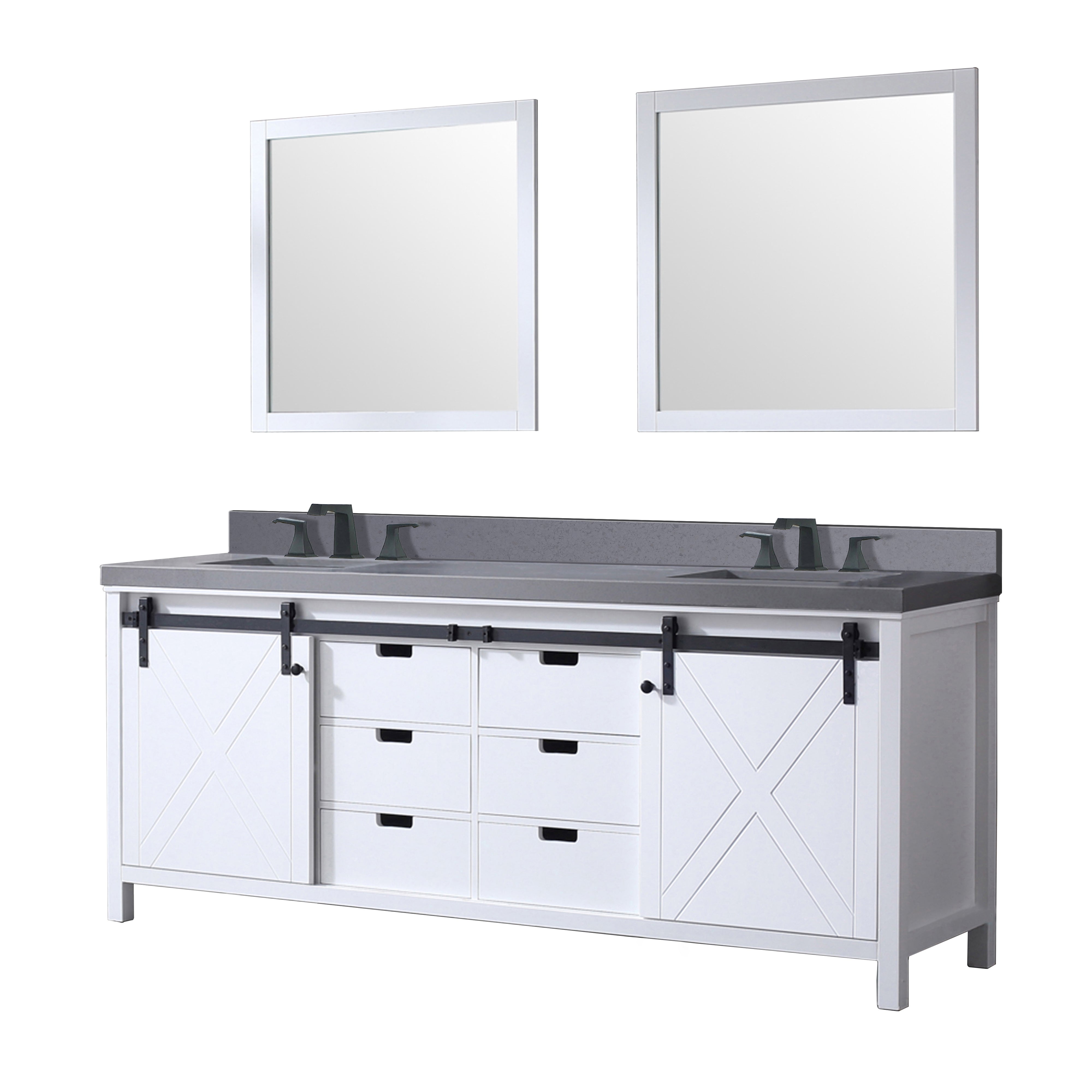 Lexora Marsyas 84 in W x 22 in D Double Bath Vanity