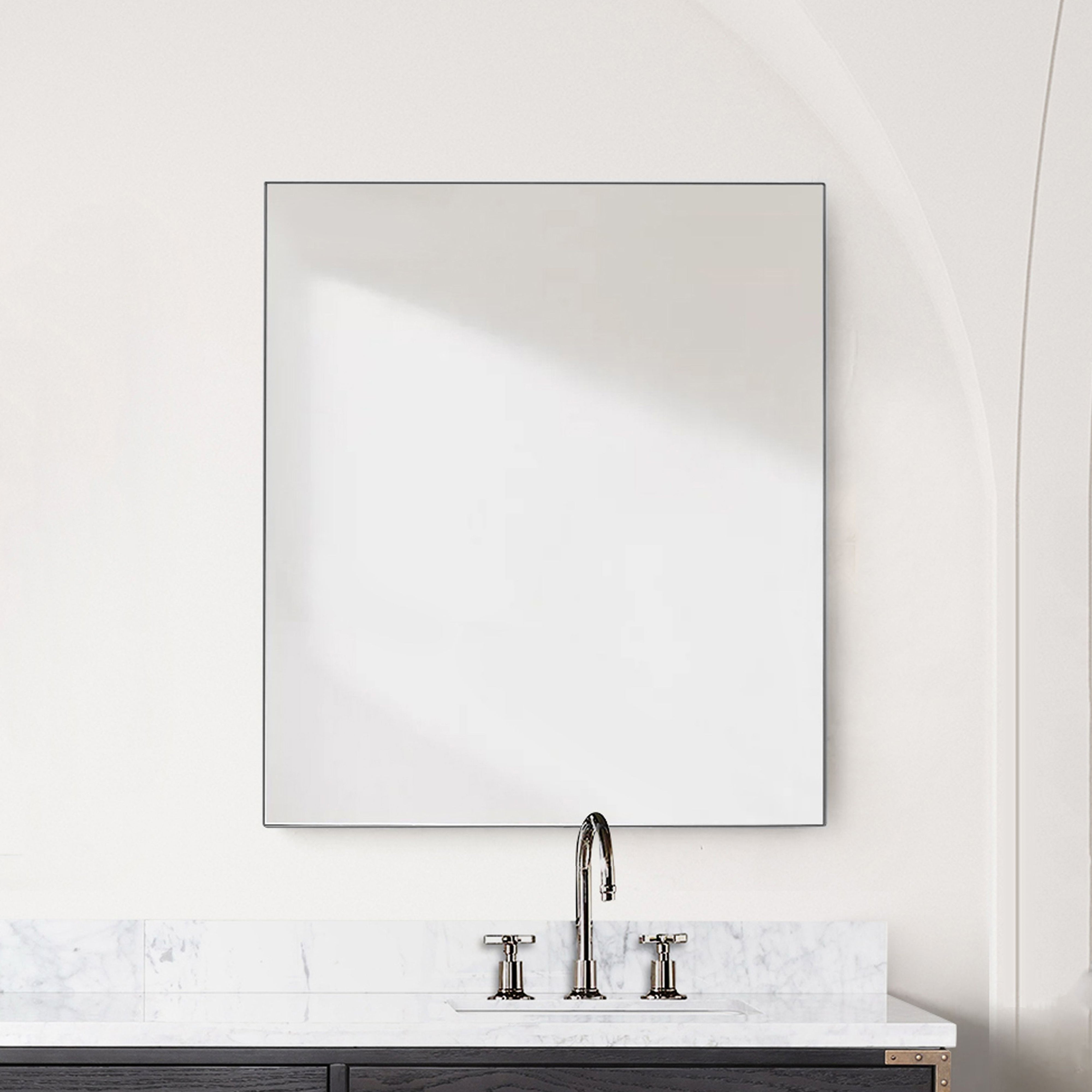 brushed nickel mirror