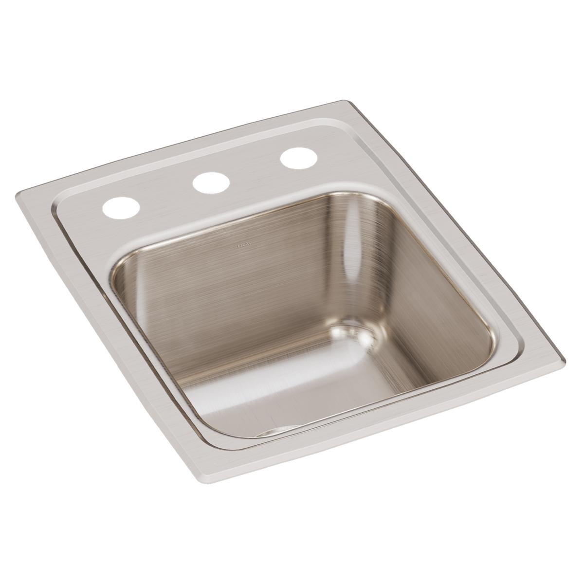 Elkay Lustertone Classic 13" x 16" x 7-5/8" Single Bowl Drop-in Sink with Quick-clip