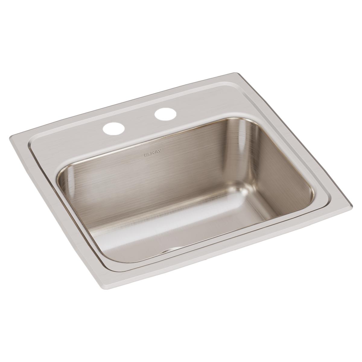 Elkay Lustertone Classic 17" x 16" x 7-5/8" Single Bowl Drop-in Sink with Quick-clip