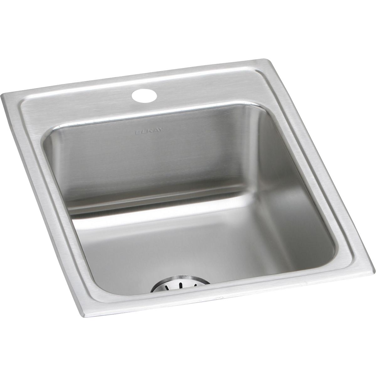Elkay Lustertone Classic 17" x 22" x 7-5/8" Single Bowl Drop-in Sink with Perfect Drain
