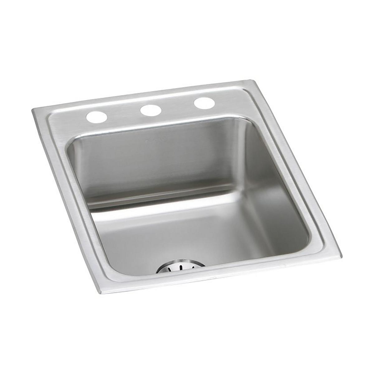 Elkay Lustertone Classic 17" x 22" x 7-5/8" Single Bowl Drop-in Sink with Perfect Drain