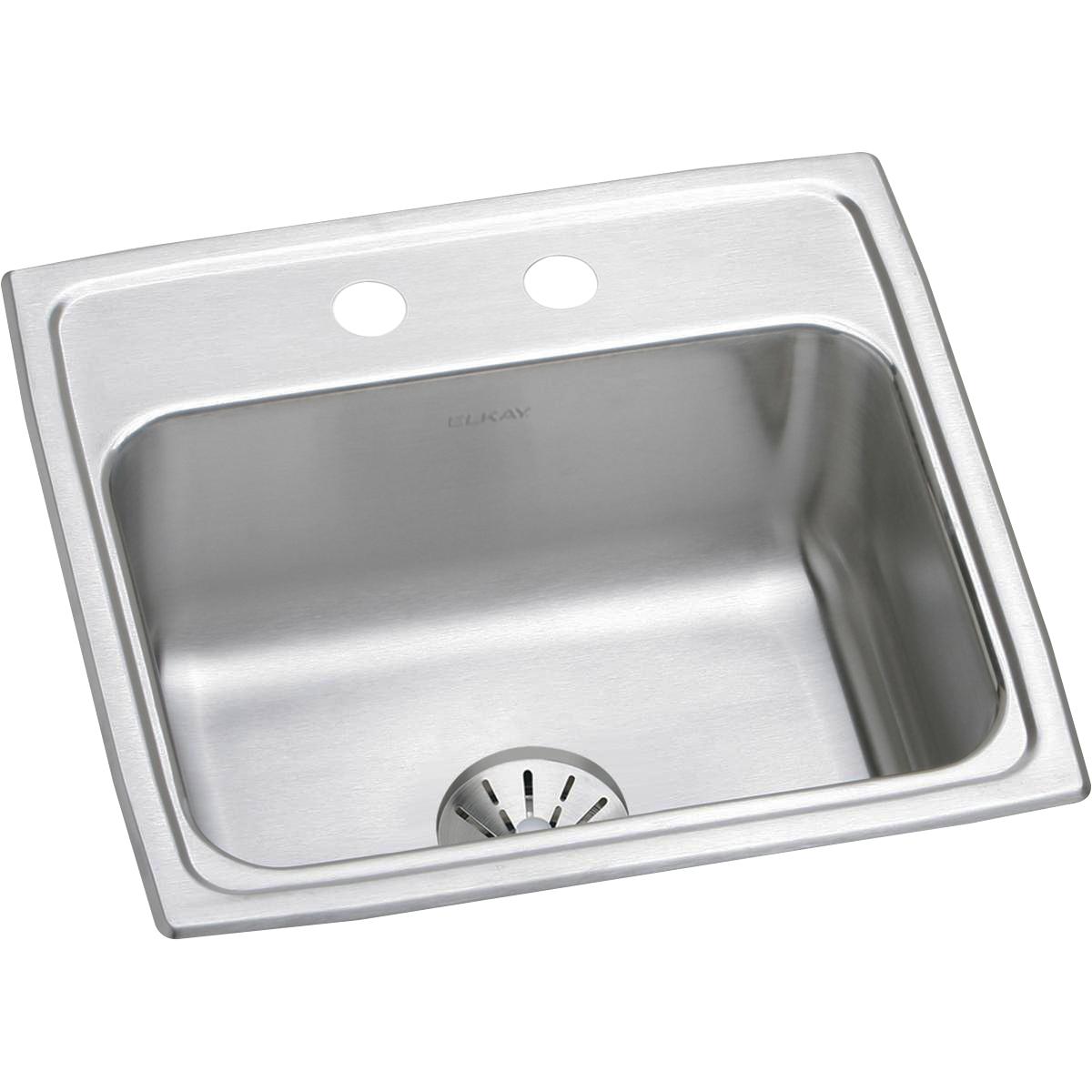 Elkay Lustertone Classic 19-1/2" x 19" x 7-1/2" Single Bowl Drop-in Sink with Perfect Drain