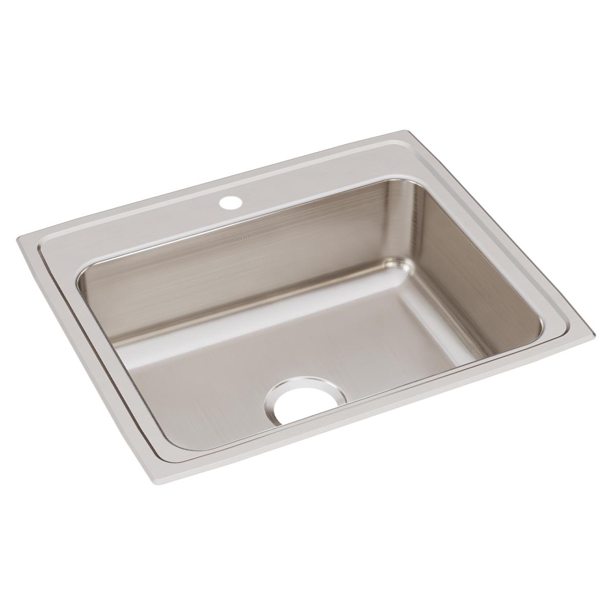 Elkay Lustertone Classic 25" x 21-1/4" x 7-7/8" Single Bowl Drop-in Sink with Quick-clip