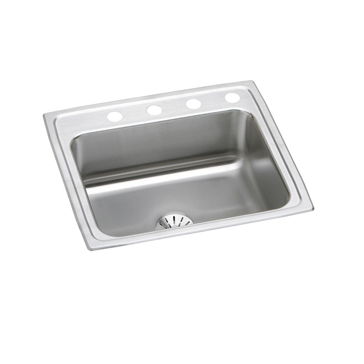 Elkay Lustertone Classic 25" x 21-1/4" x 7-7/8" MR2-Hole Single Bowl Drop-in Sink with Perfect Drain