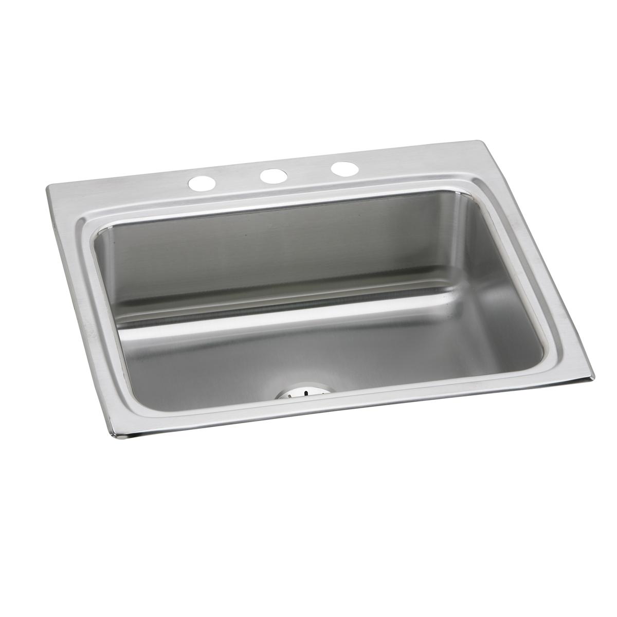 Elkay Lustertone Classic 25" x 22" x 8-1/8" Single Bowl Drop-in Sink with Perfect Drain