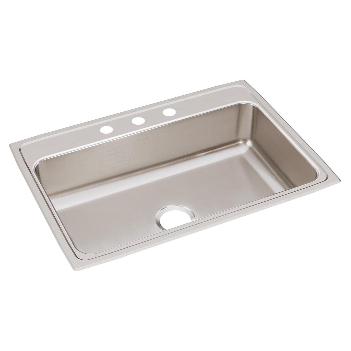 Elkay Lustertone Classic 31" x 22" x 7-5/8" Single Bowl Drop-in Sink with Quick-clip