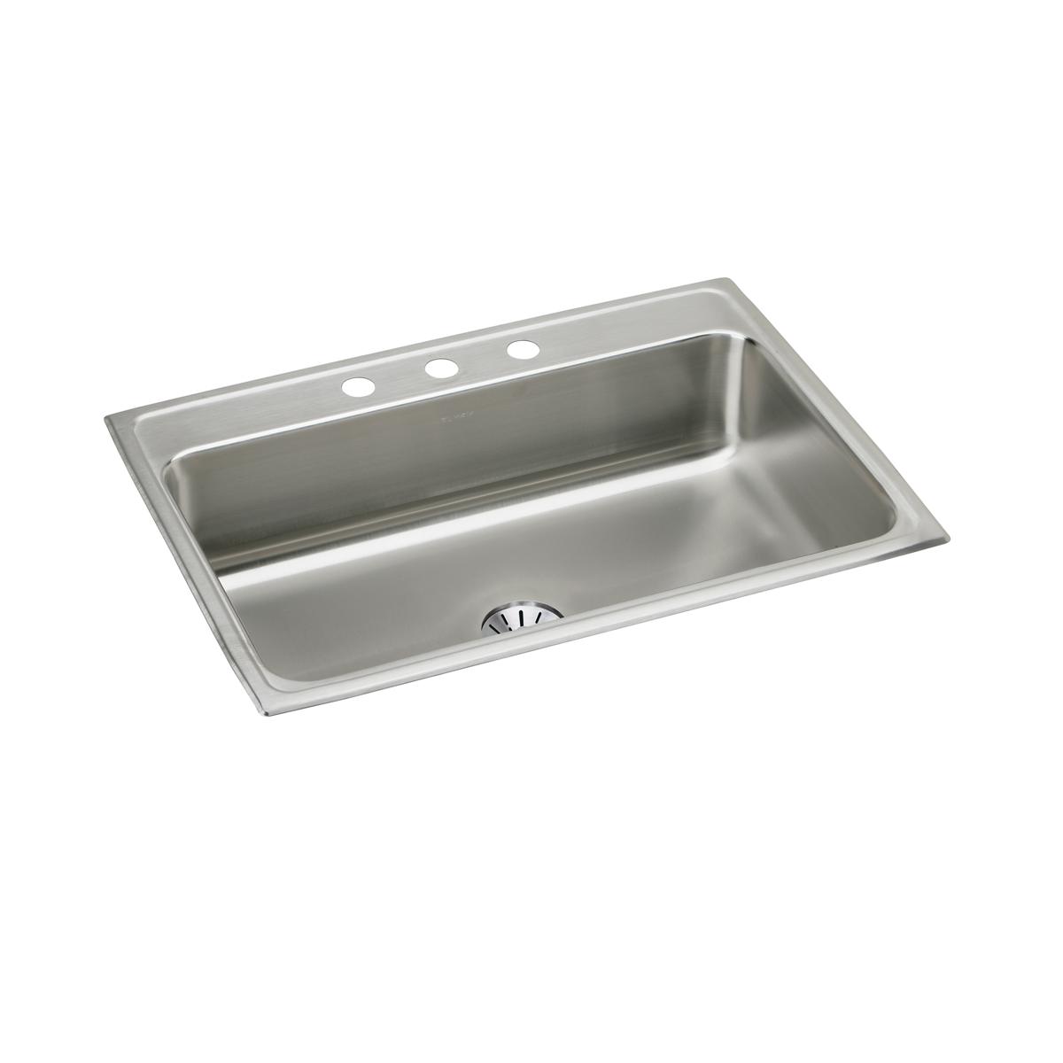 Elkay Lustertone Classic 31" x 22" x 7-5/8" Single Bowl Drop-in Sink with Perfect Drain