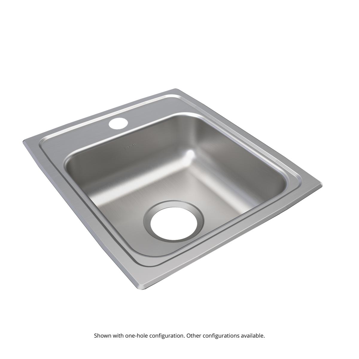 Elkay Lustertone Classic 15" x 17-1/2" x 6-1/2" MR2-Hole Single Bowl Drop-in ADA Sink