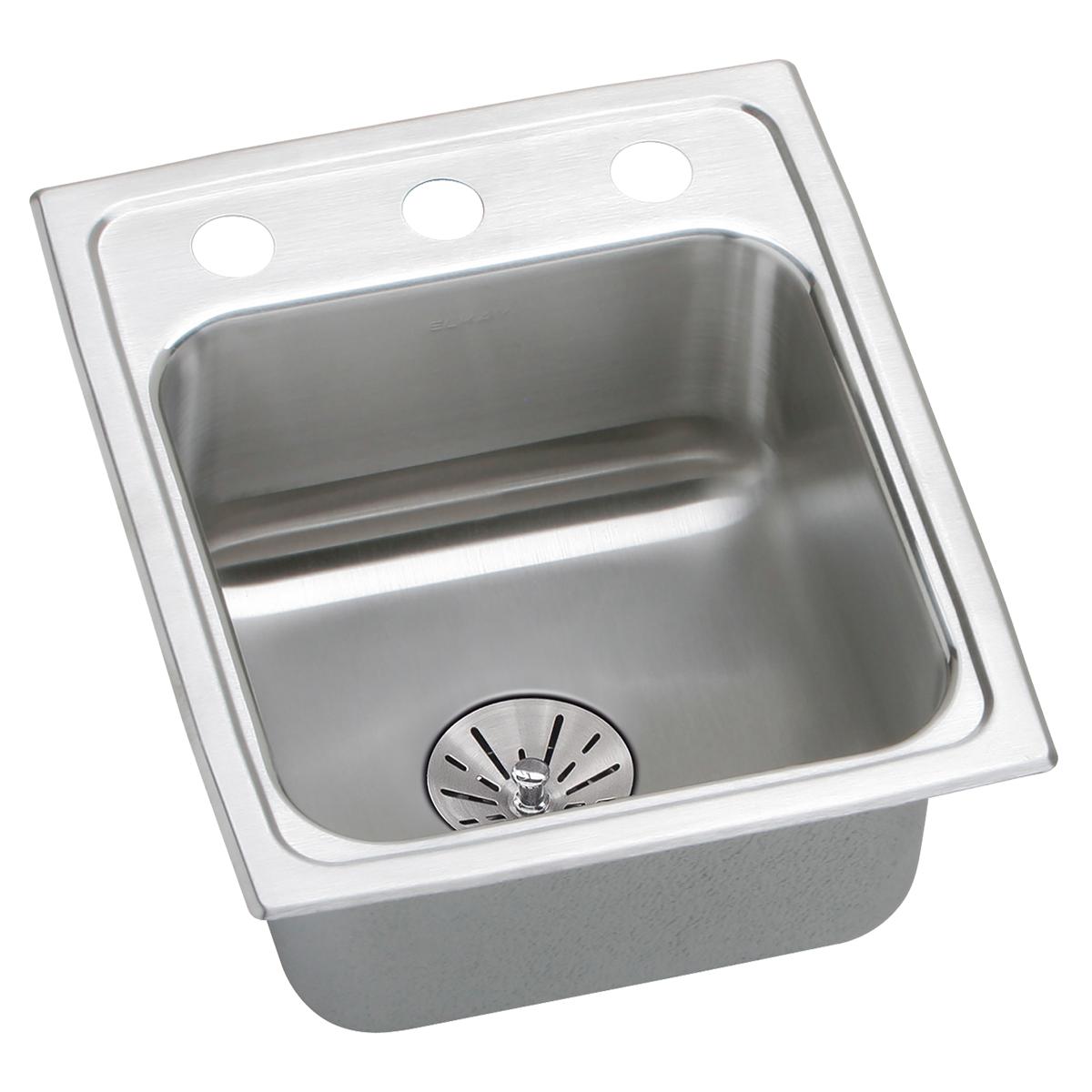 Elkay Lustertone Classic 15" x 17-1/2" x 6-1/2" Single Bowl Drop-in ADA Sink with Perfect Drain and Quick-clip