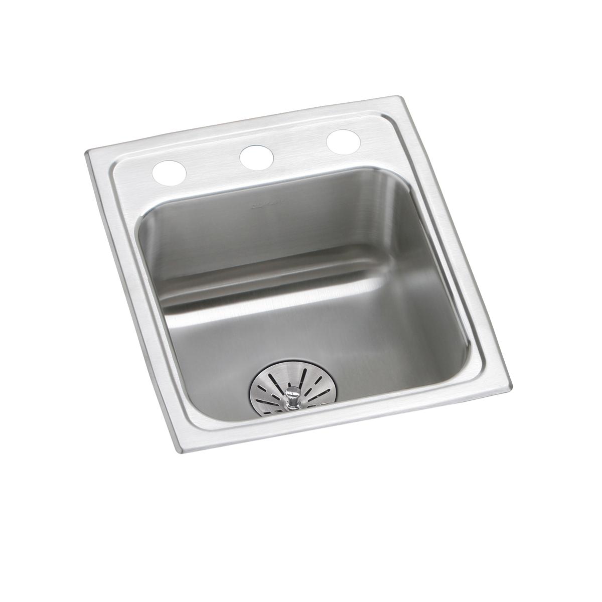 Elkay Lustertone Classic 13" x 16" x 6-1/2" MR2-Hole Single Bowl Drop-in ADA Sink with Perfect Drain