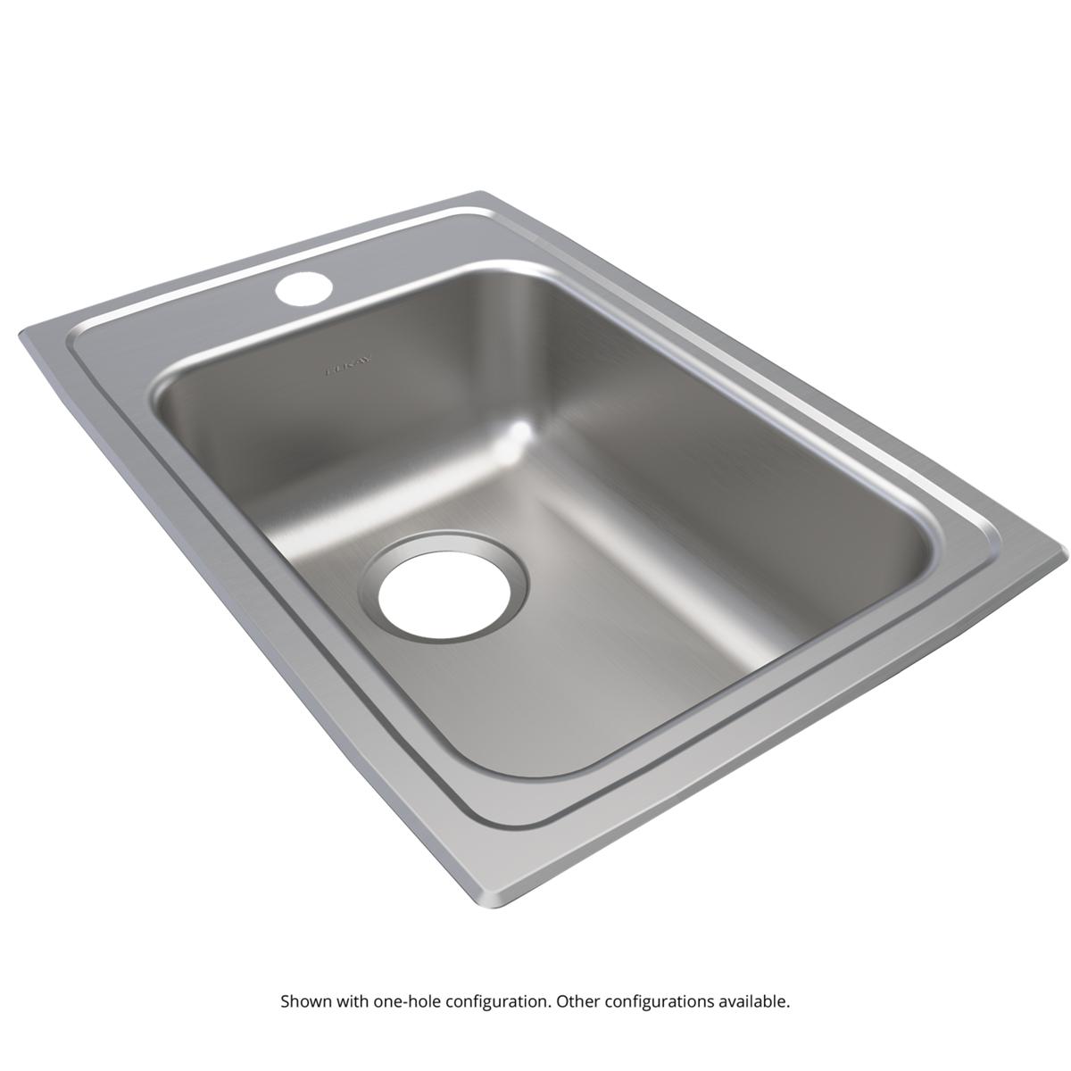 Elkay Lustertone Classic 15" x 22" x 6-1/2" MR2-Hole Single Bowl Drop-in ADA Sink
