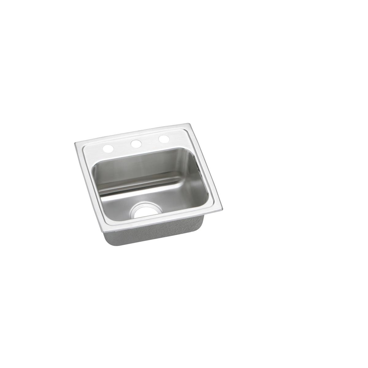 Elkay Lustertone Classic 17" x 16" x 5-1/2" MR2-Hole Single Bowl Drop-in ADA Sink with Quick-clip