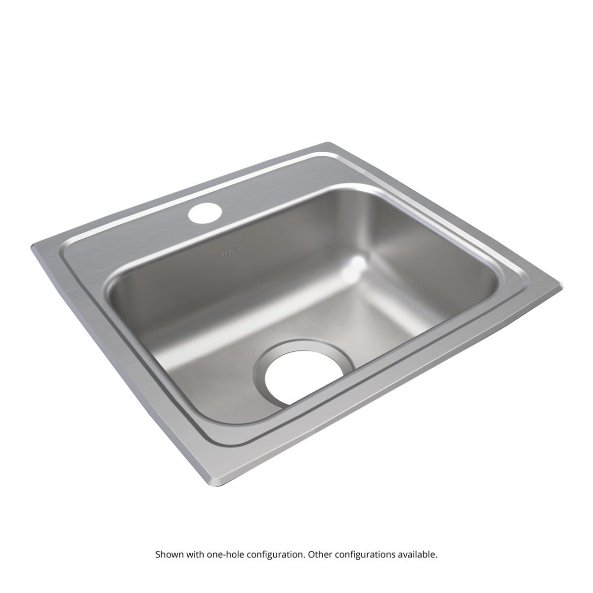 Elkay Lustertone Classic 17" x 16" x 5-1/2" OS4-Hole Single Bowl Drop-in ADA Sink