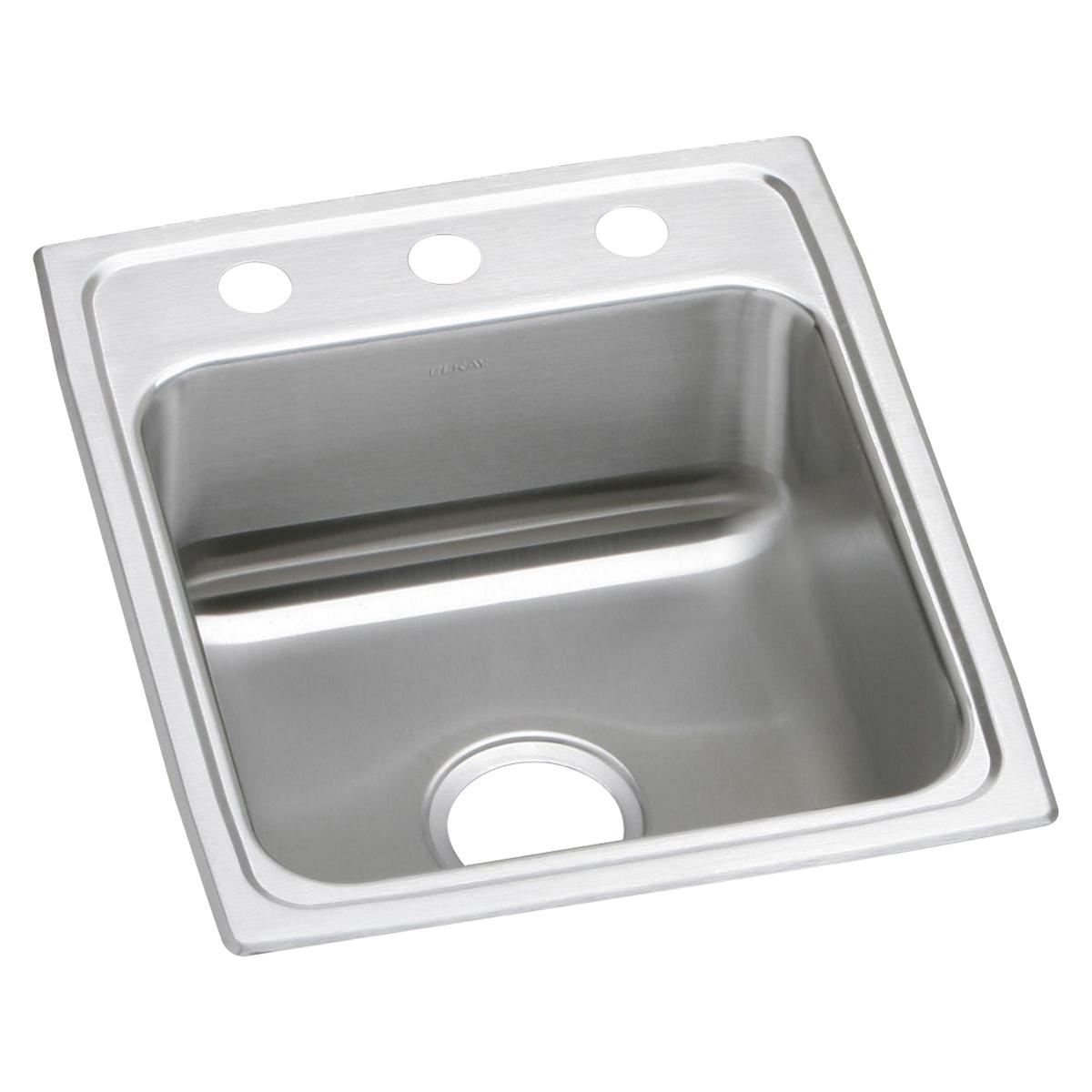 Elkay Lustertone Classic 17" x 20" x 5" MR2-Hole Single Bowl Drop-in ADA Sink