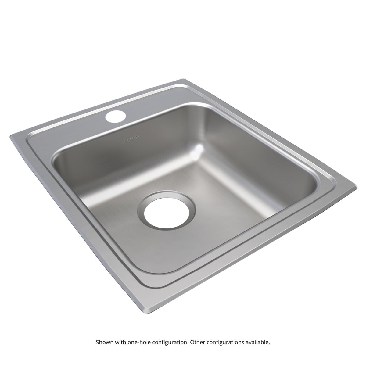 Elkay Lustertone Classic 17" x 20" x 5-1/2" MR2-Hole Single Bowl Drop-in ADA Sink