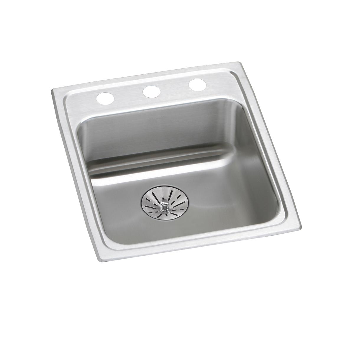 Elkay Lustertone Classic 17" x 20" x 6-1/2" OS4-Hole Single Bowl Drop-in ADA Sink with Perfect Drain
