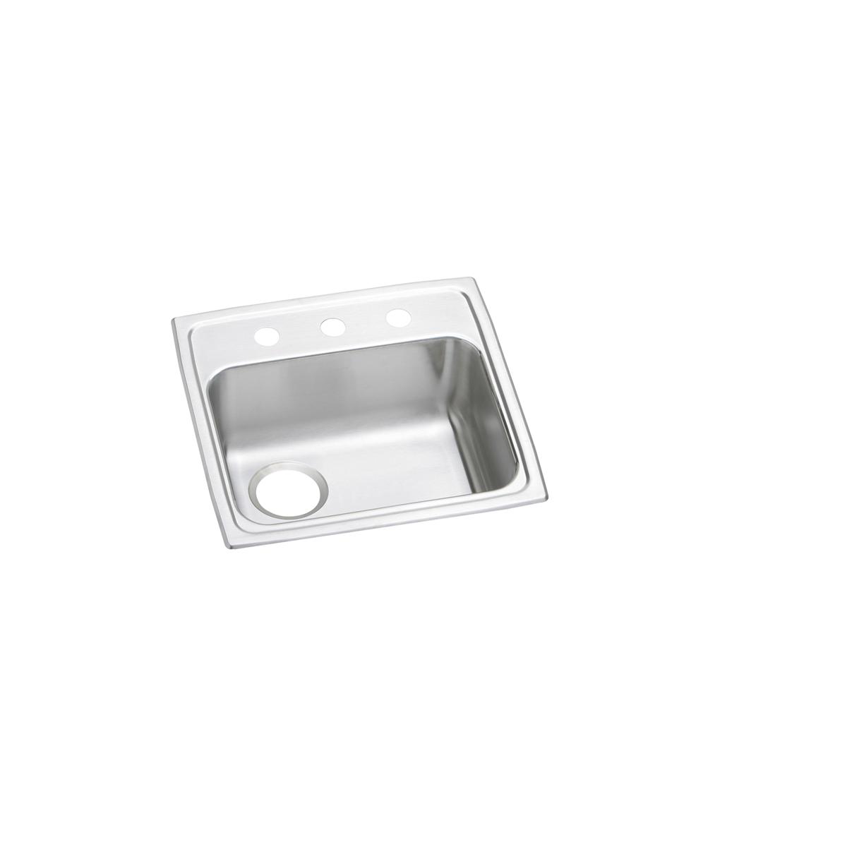 Elkay Lustertone Classic 19" x 18" x 5-1/2" OS4-Hole Single Bowl Drop-in ADA Sink with Left Drain