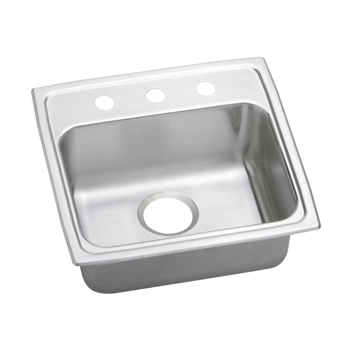 Elkay Lustertone Classic 19-1/2" x 19" x 5-1/2" MR2-Hole Single Bowl Drop-in ADA Sink with Quick-clip