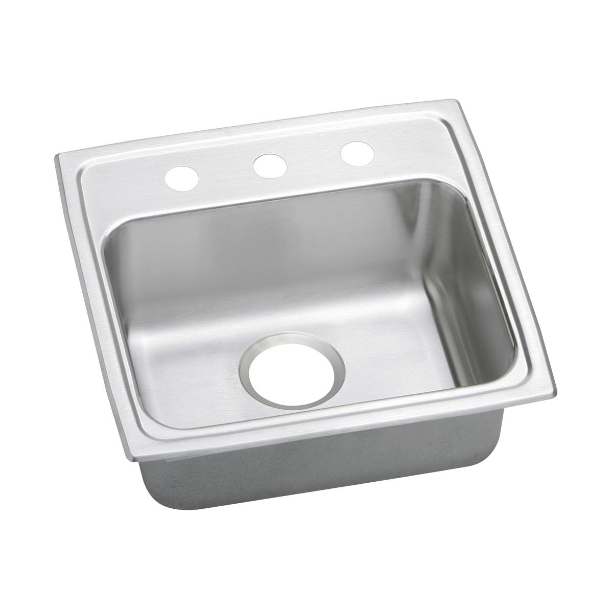 Elkay Lustertone Classic 19-1/2" x 19" x 6-1/2" MR2-Hole Single Bowl Drop-in ADA Sink with Quick-clip