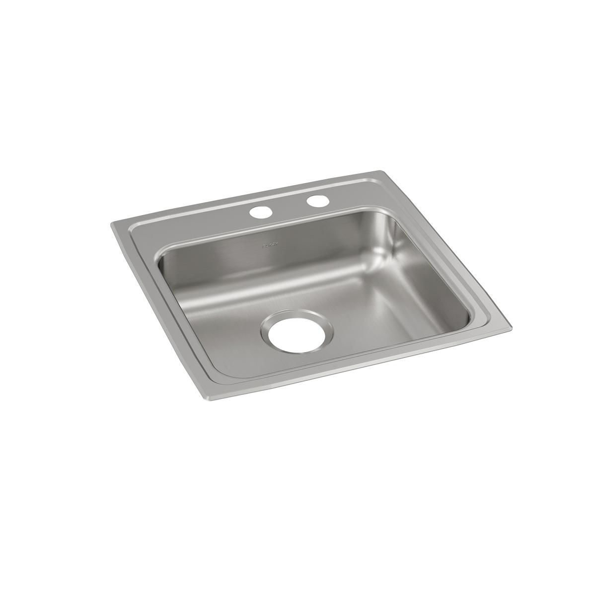 Elkay Lustertone Classic 19-1/2" x 19" x 5" MR2-Hole Single Bowl Drop-in ADA Sink
