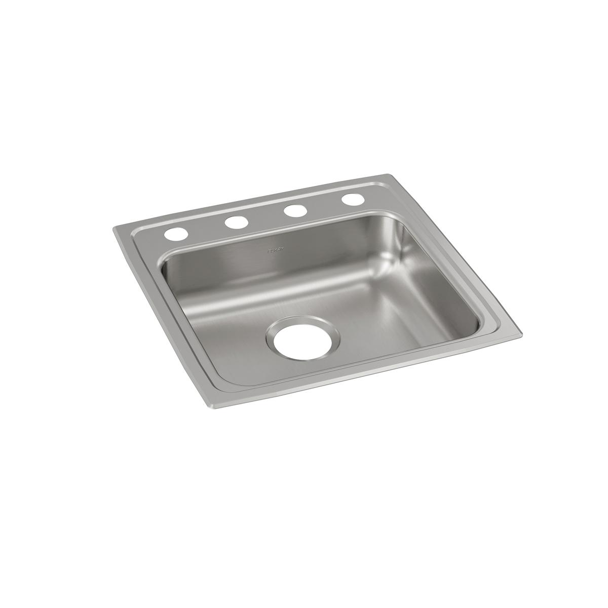 Elkay Lustertone Classic 19-1/2" x 19" x 5" OS4-Hole Single Bowl Drop-in ADA Sink