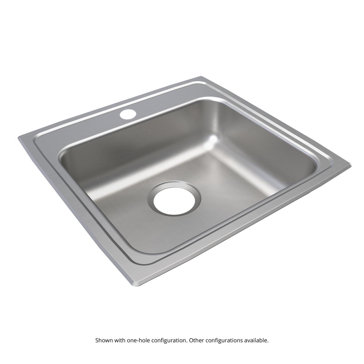 Elkay Lustertone Classic 19-1/2" x 19" x 5-1/2" OS4-Hole Single Bowl Drop-in ADA Sink