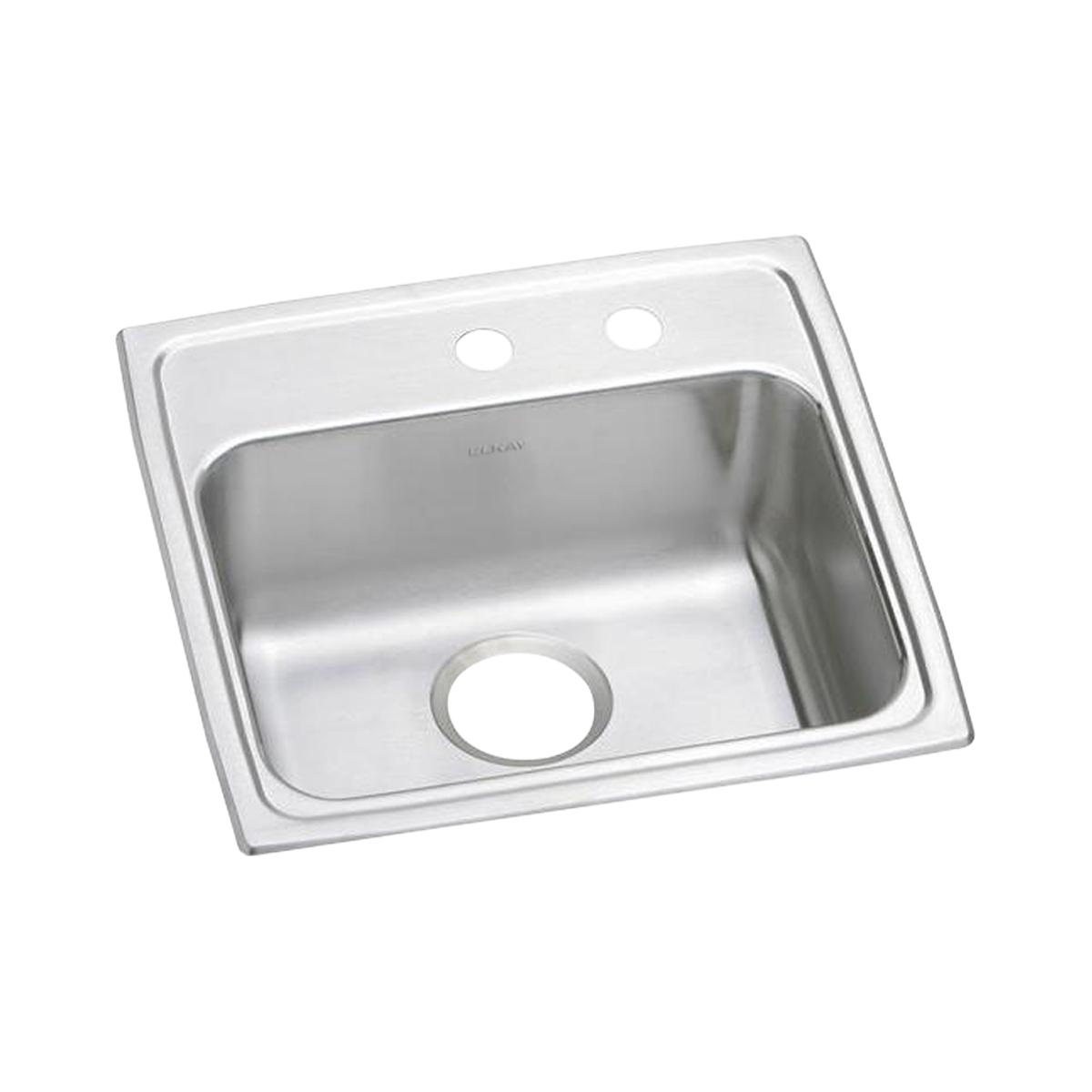 Elkay Lustertone Classic 19-1/2" x 19" x 5-1/2" MR2-Hole Single Bowl Drop-in ADA Sink