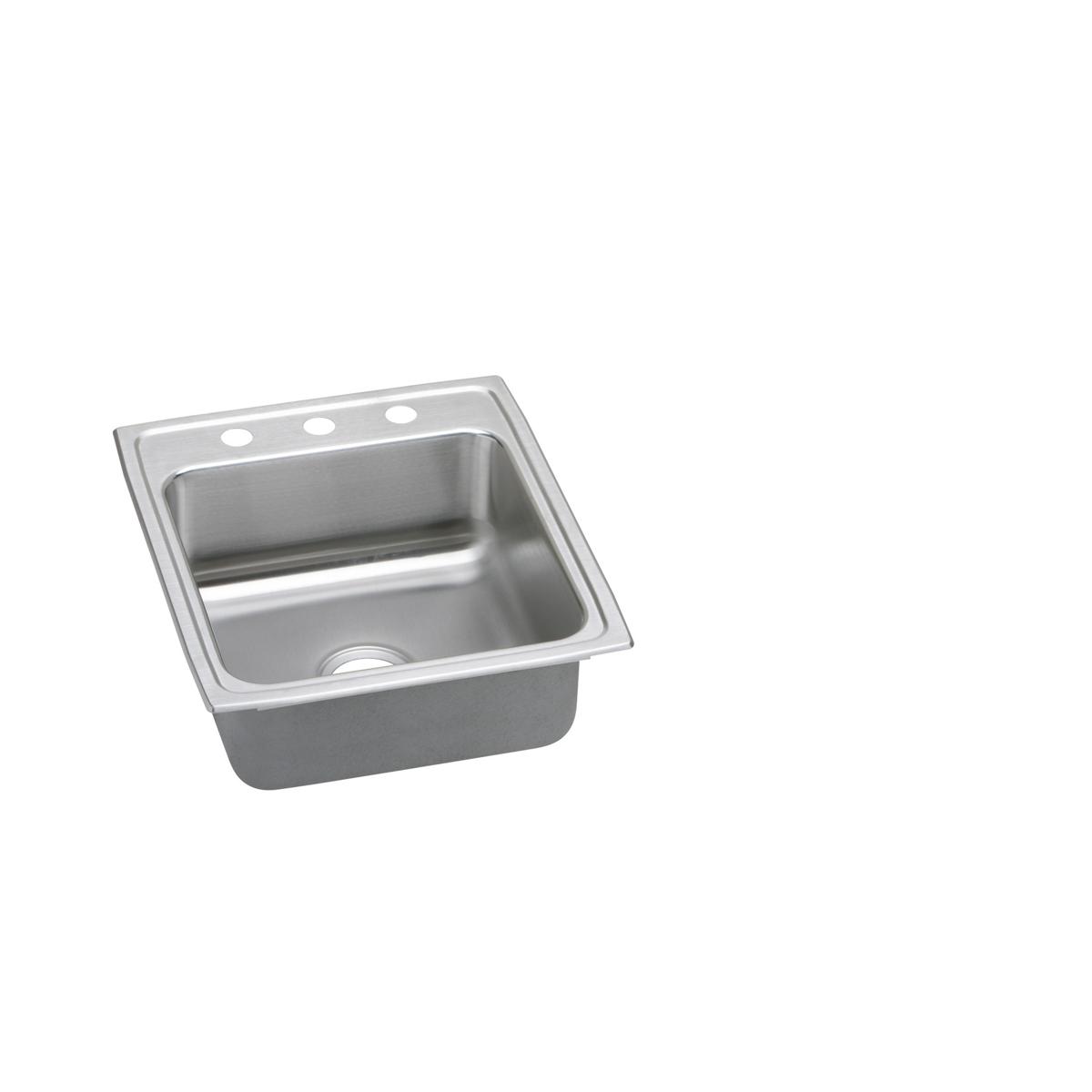 Elkay Lustertone Classic 19-1/2" x 22" x 5-1/2" MR2-Hole Single Bowl Drop-in ADA Sink with Quick-clip