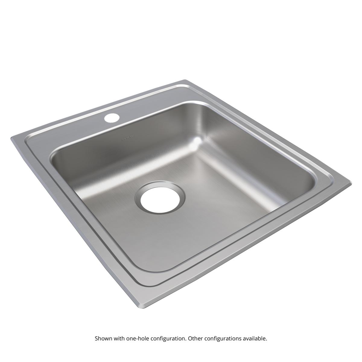 Elkay Lustertone Classic 19-1/2" x 22" x 6" OS4-Hole Single Bowl Drop-in ADA Sink