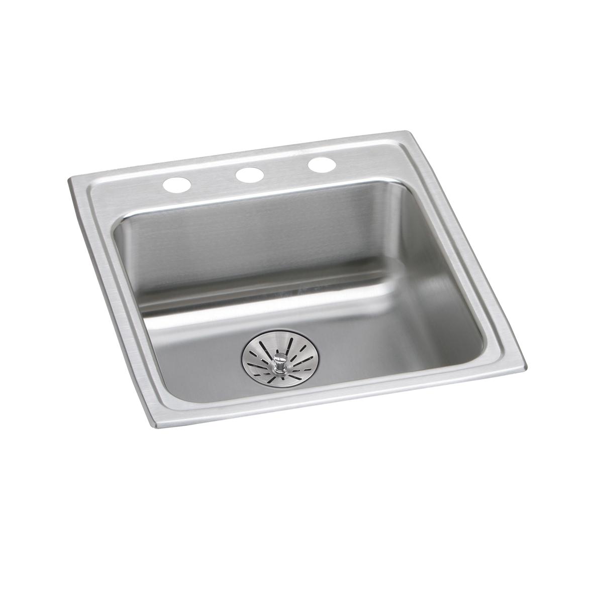Elkay Lustertone Classic 19-1/2" x 22" x 6-1/2" OS4-Hole Single Bowl Drop-in ADA Sink with Perfect Drain