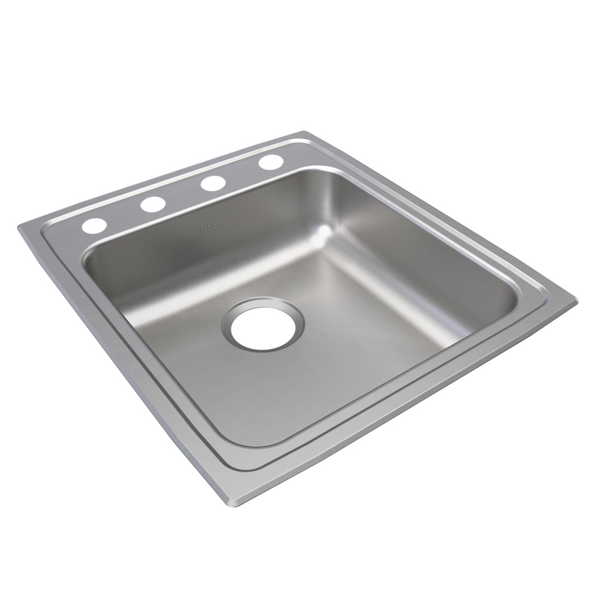 Elkay Lustertone Classic 19-1/2" x 22" x 6-1/2" OS4-Hole Single Bowl Drop-in ADA Sink