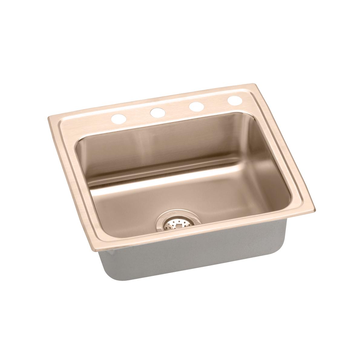 Elkay CuVerro Antimicrobial Copper 22" x 19-1/2" x 4-1/2" Single Bowl Drop-in ADA Sink