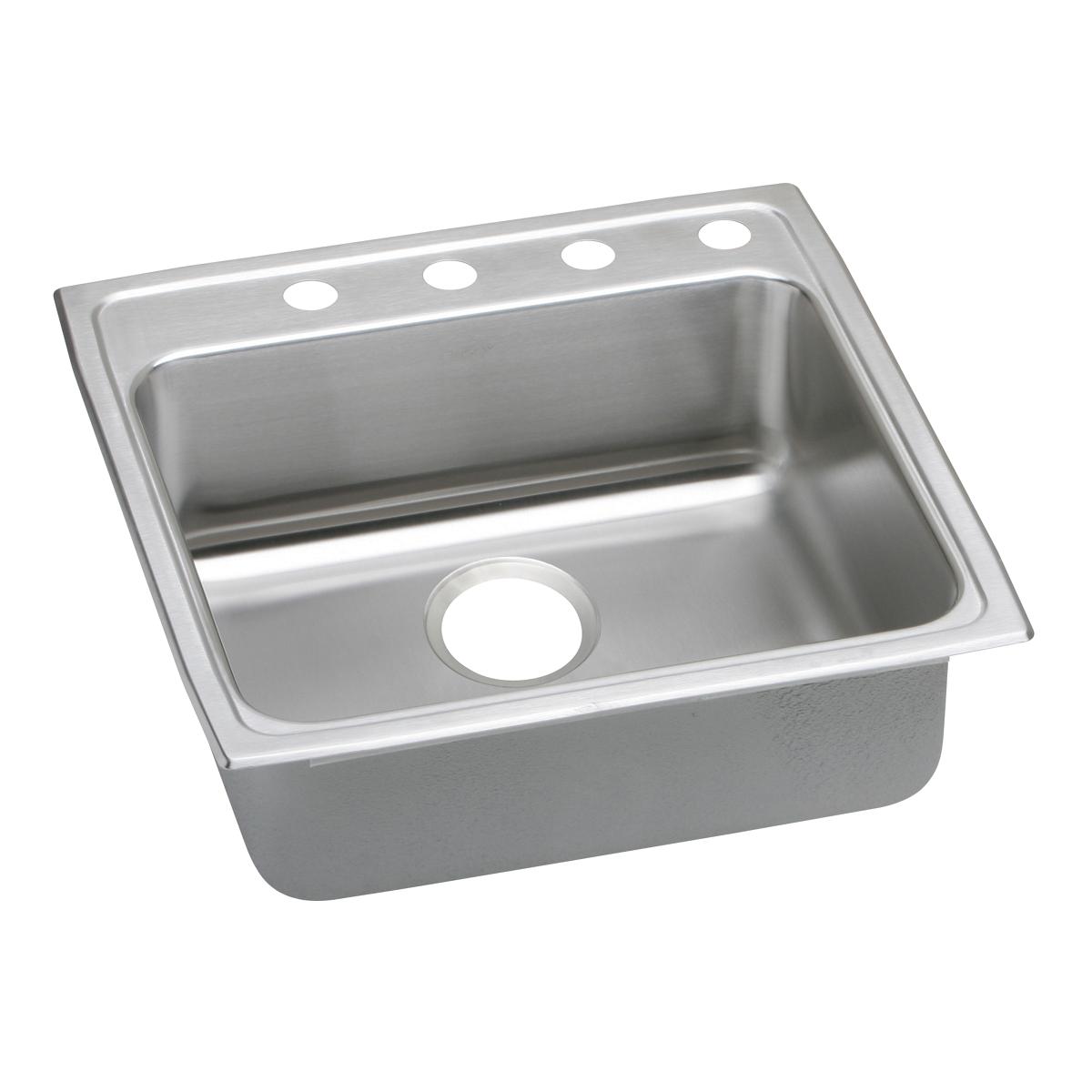 Elkay Lustertone Classic 22" x 22" x 6-1/2" MR2-Hole Single Bowl Drop-in ADA Sink with Quick-clip