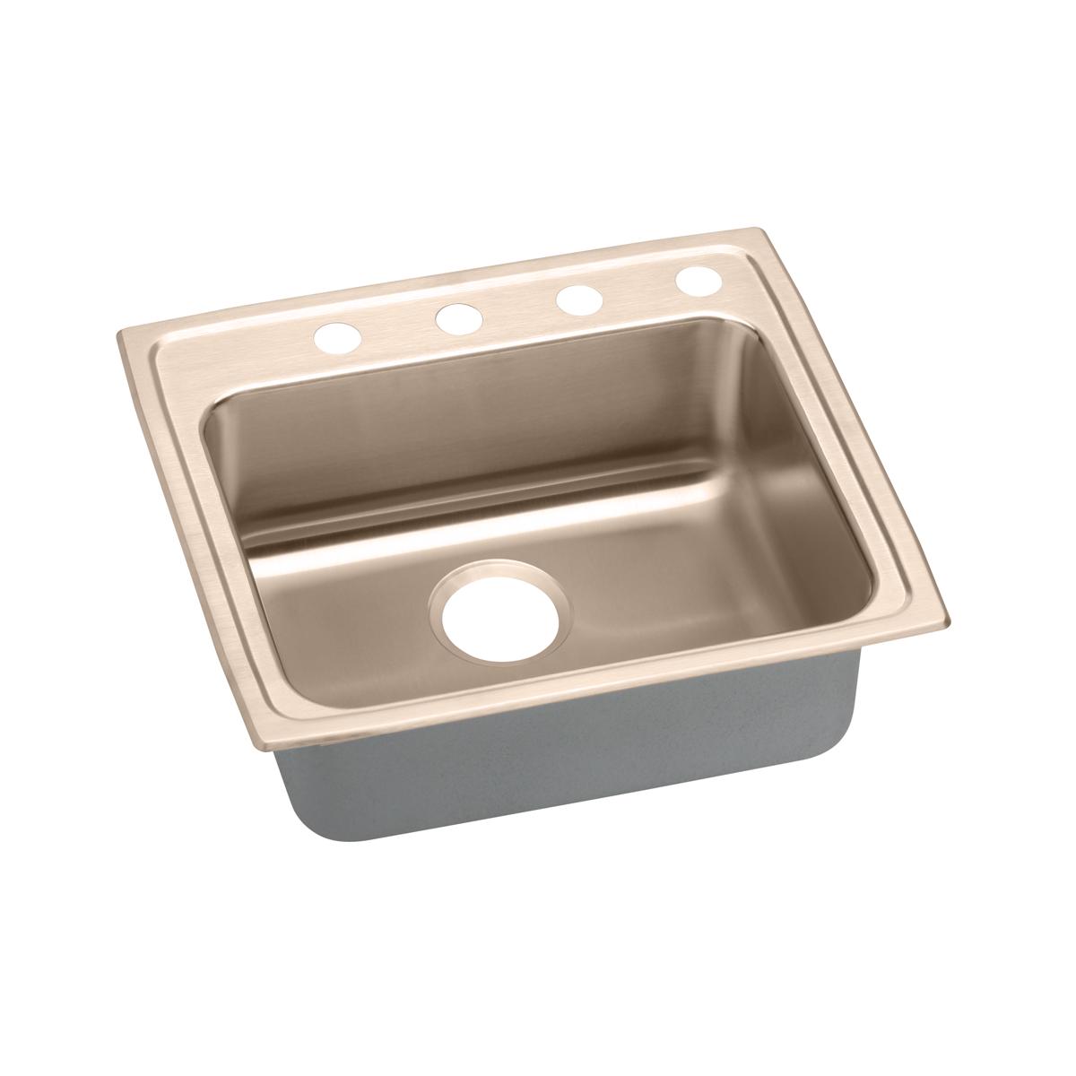 Elkay CuVerro Antimicrobial Copper 25" x 21-1/4" x 6-1/2" Single Bowl Drop-in ADA Sink