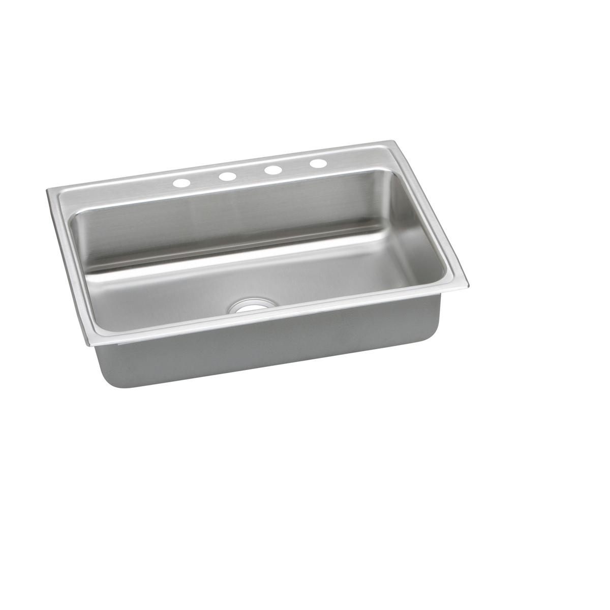 Elkay Lustertone Classic 31" x 22" x 6" Single Bowl Drop-in ADA Sink with Quick-clip