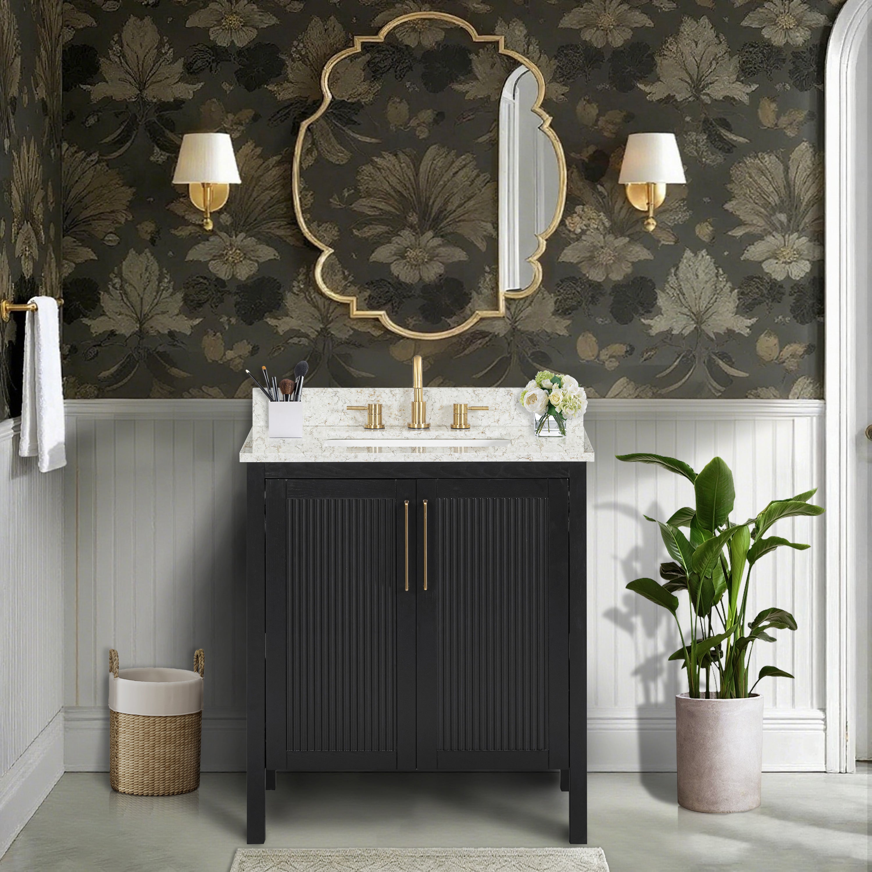 black oak vanity base