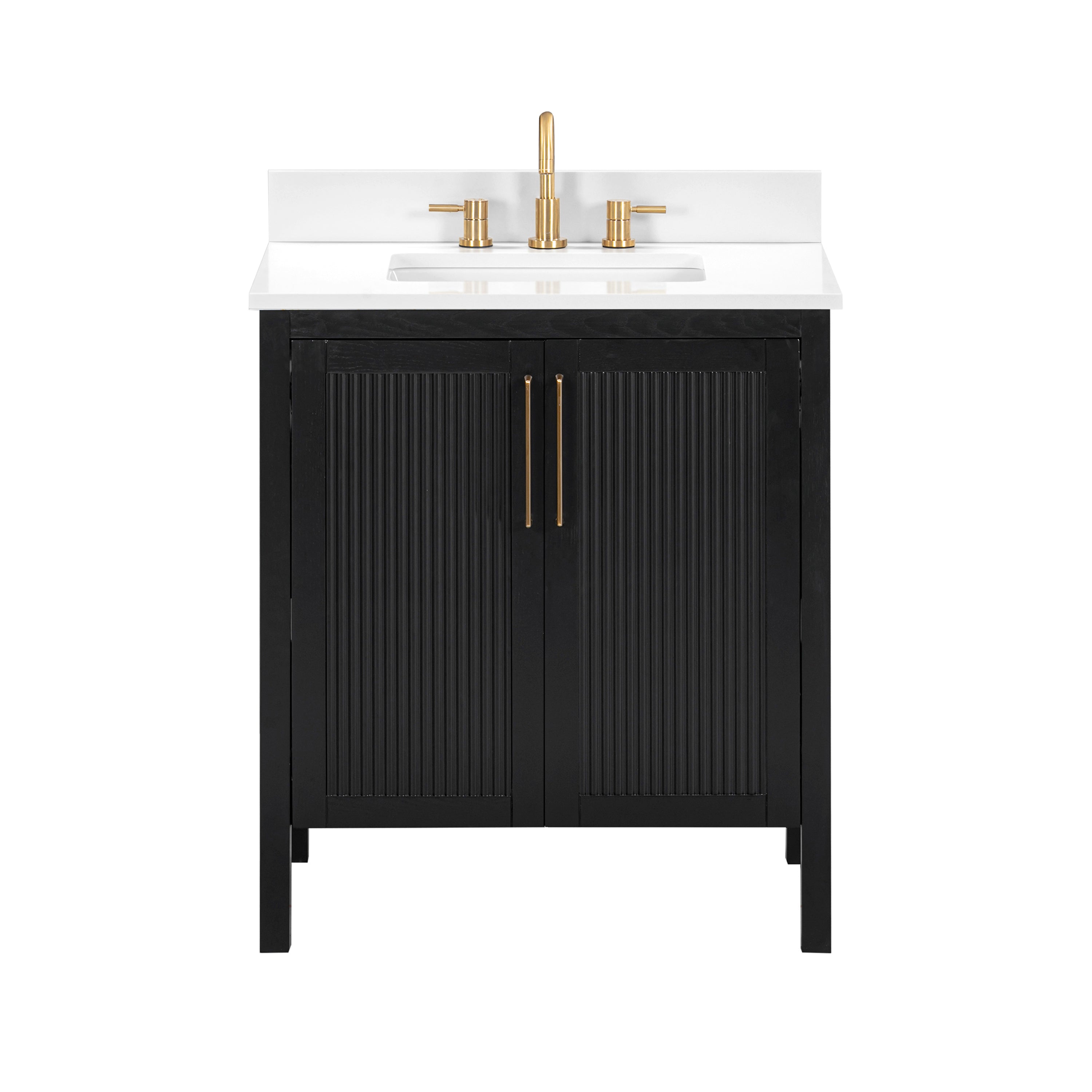 Avanity Luka 31 in. Single Sink Bathroom Vanity Set in Black Oak