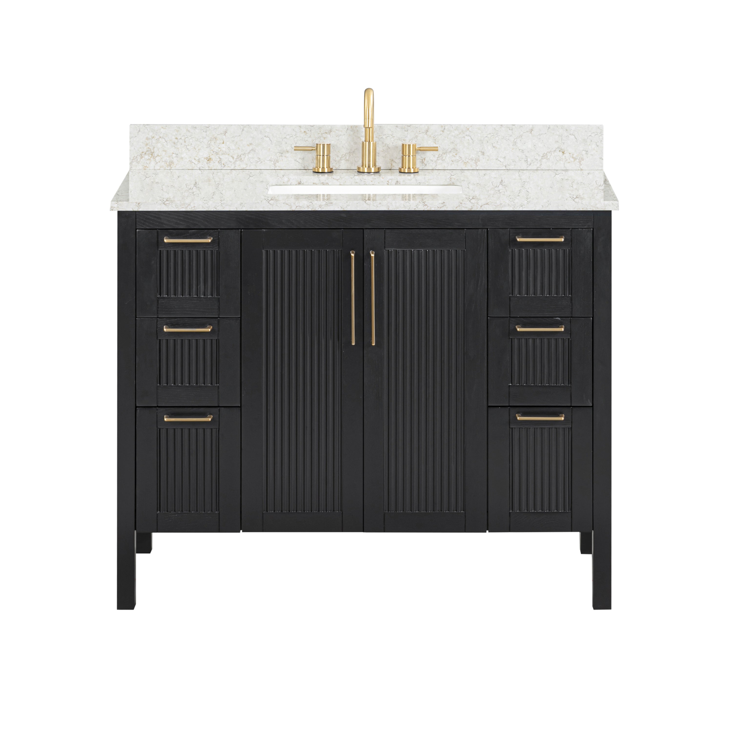 black oak vanity set