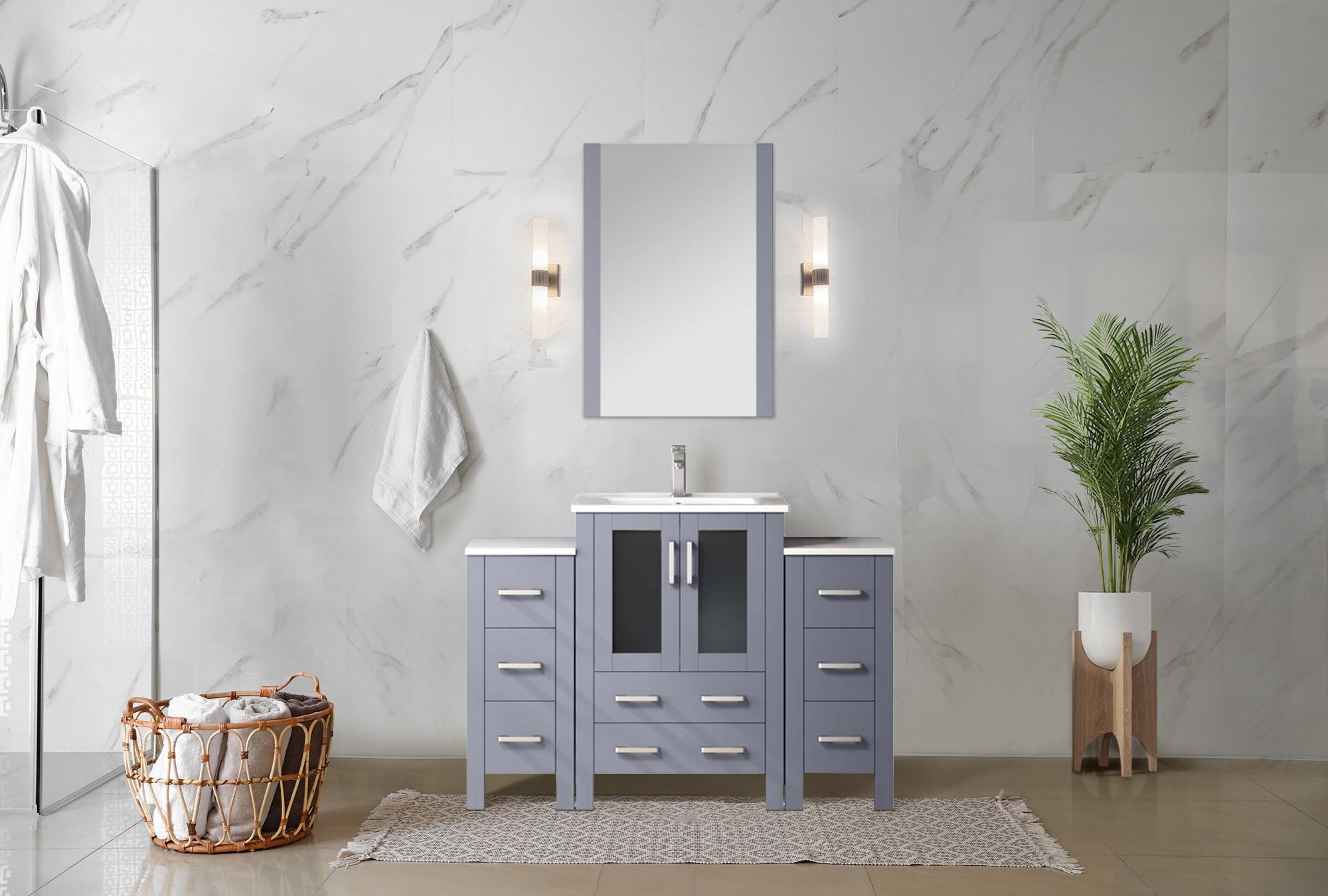 dark grey vanity